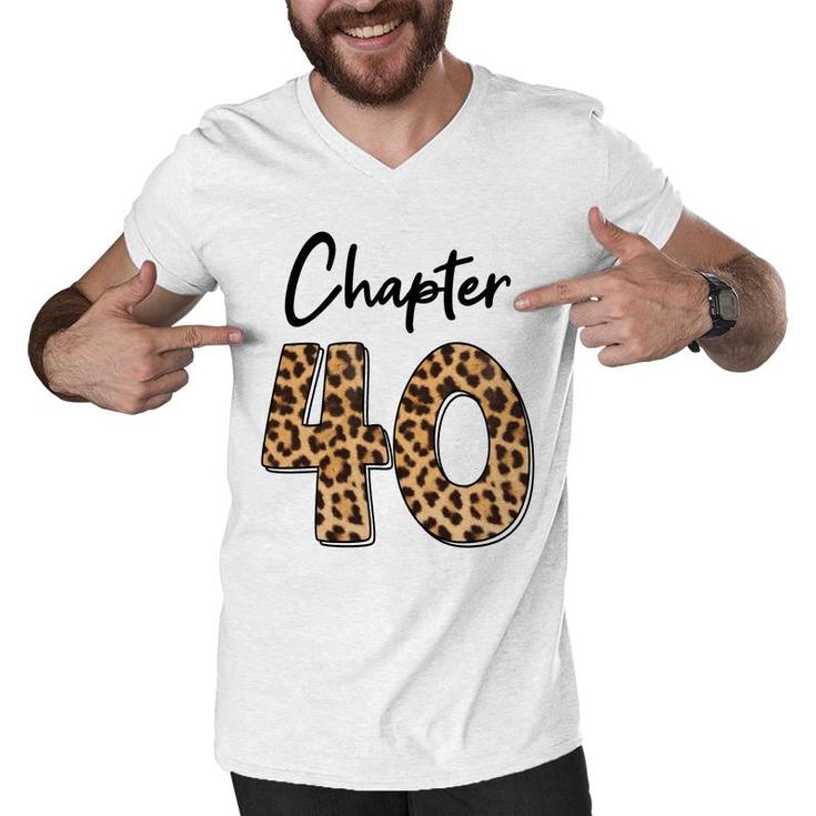 Happy 40Th Birthday Chapter 40 Leopard Pattern Men V-Neck Tshirt