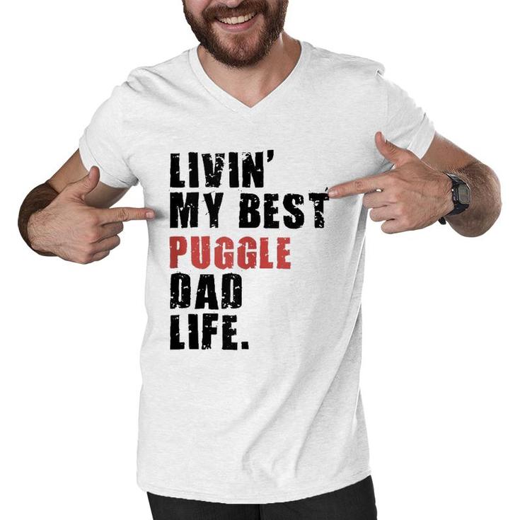 Livin' My Best Puggle Dad Life Adc098e  Men V-Neck Tshirt