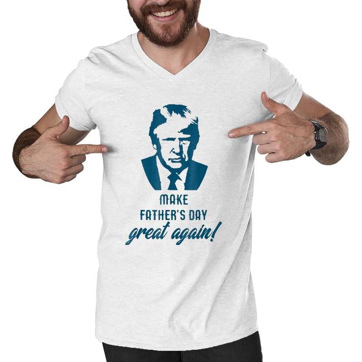 Make Father's Day Great Again Funny Donald Trump Men V-Neck Tshirt