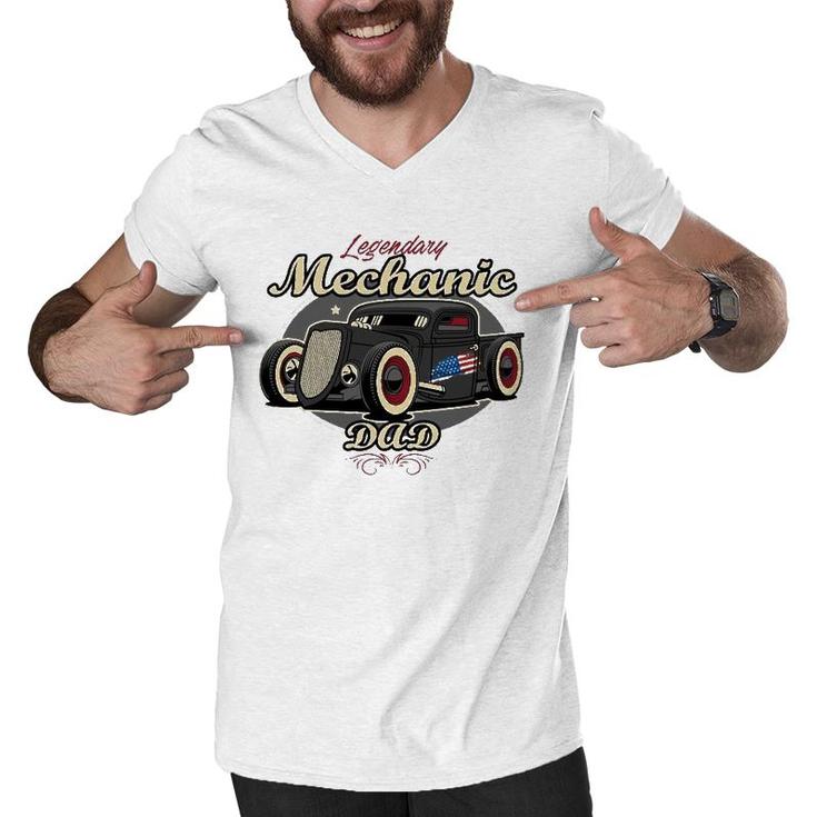 Mechanic Legendary Mechanic Dad Men V-Neck Tshirt