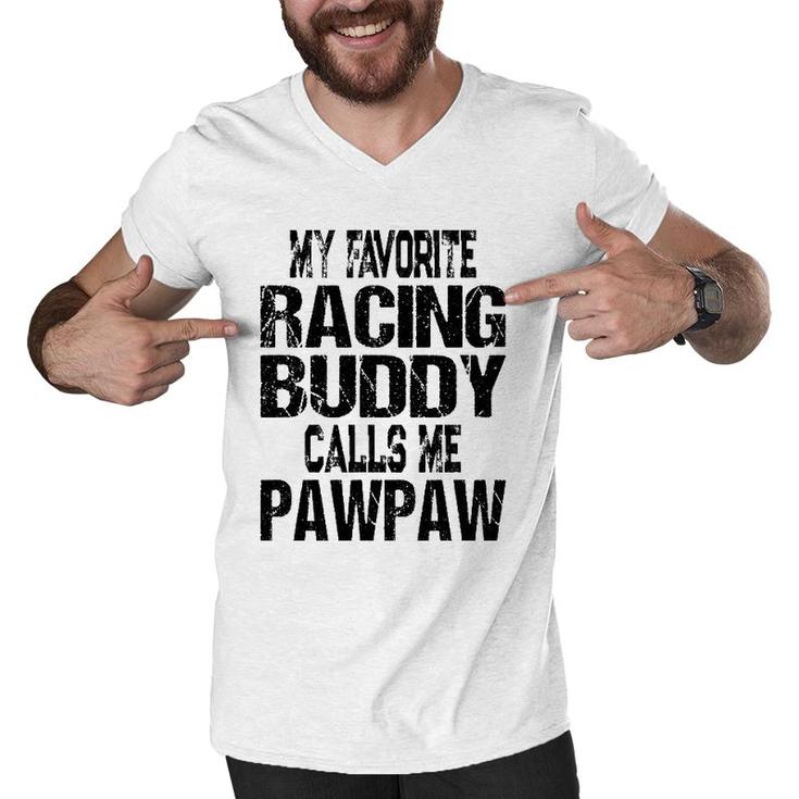 Mens Mens Racing Quote Retro Pawpaw Grandpa Race Fan Men V-Neck Tshirt