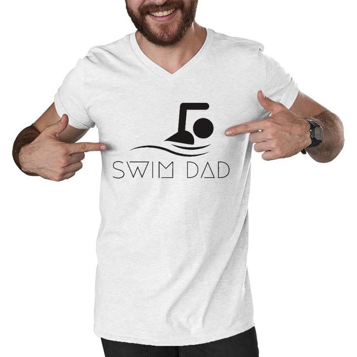 Mens Swim Dad Inspirational Funny Swimming Quote Men V-Neck Tshirt
