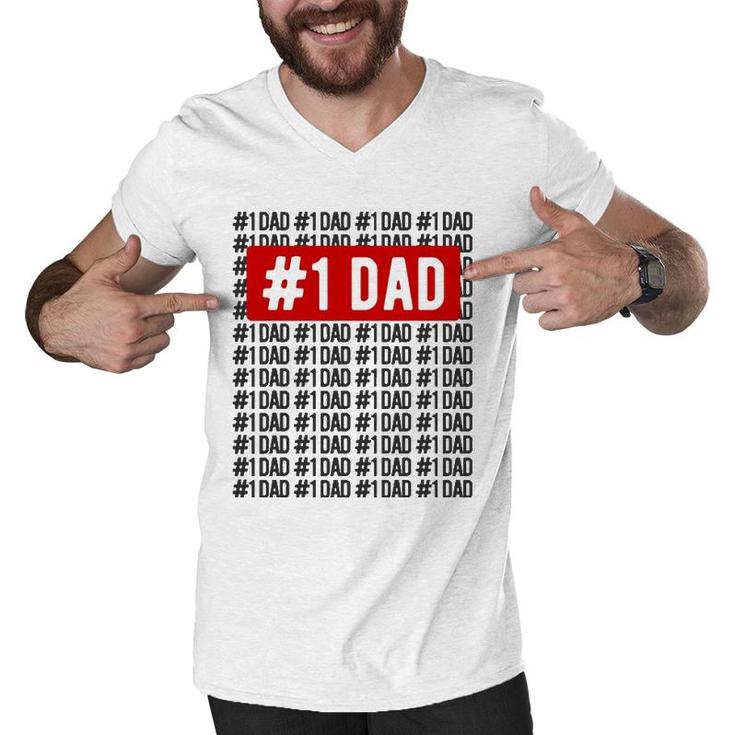 Number One Dad Apparel Number 1 Dad Men V-Neck Tshirt