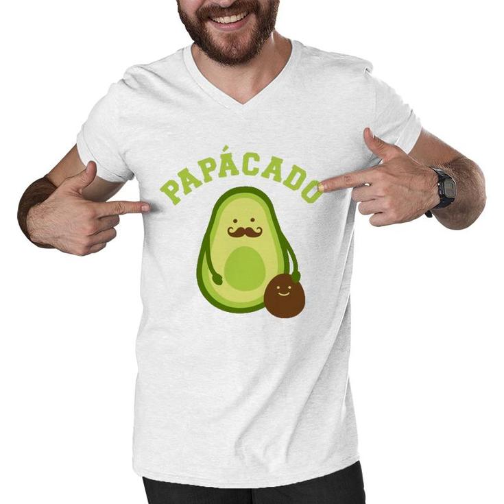 Papá Papácado Avocado Dad Gift Men V-Neck Tshirt