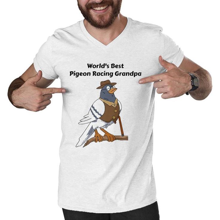 Pigeon Racing Gifts Men Grandpa Father's Day Pigeon Racing Men V-Neck Tshirt