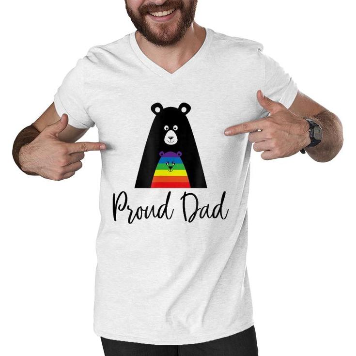 Proud Dad Gay Pride - Gay Pride And Father Love Men V-Neck Tshirt