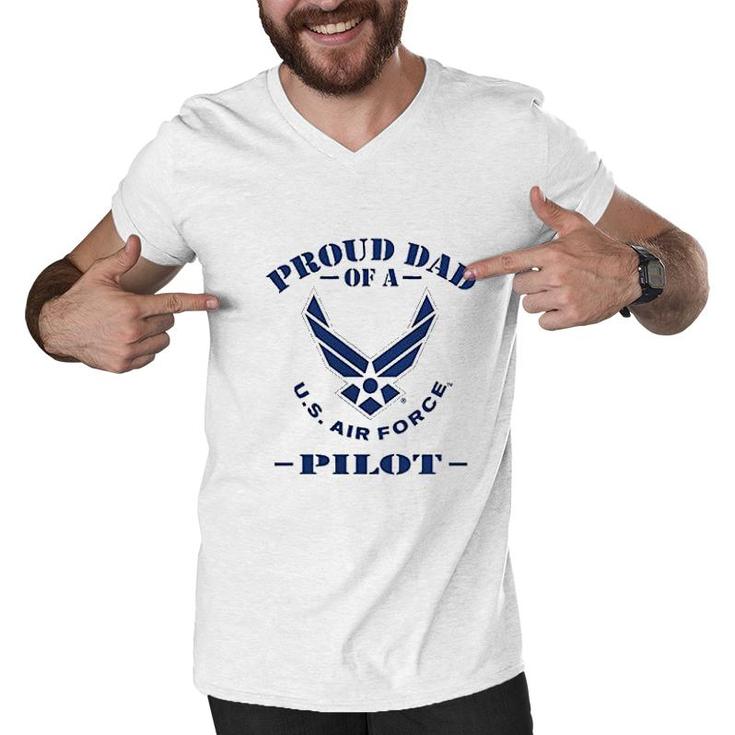 Proud Dad Of A Us Air Force Pilot Cotton Men V-Neck Tshirt
