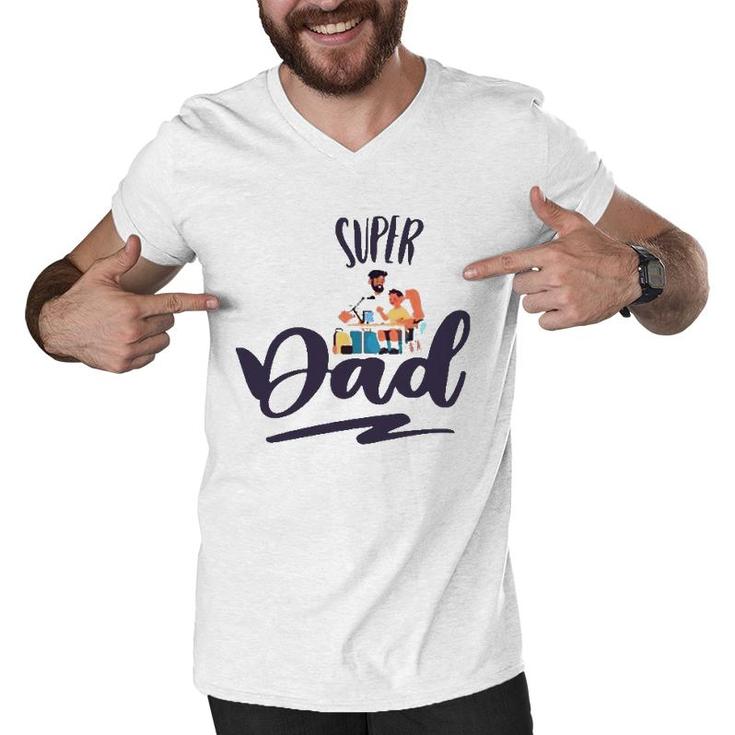 Super Dad Father's Day Men V-Neck Tshirt