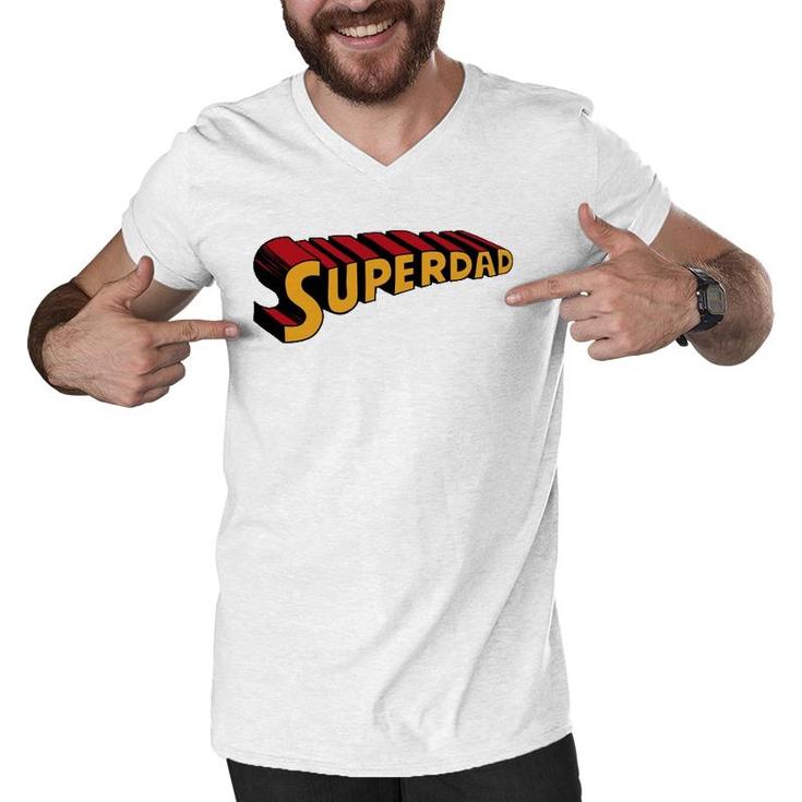 Super Dad Superdad Funny Superhero Dad Men V-Neck Tshirt