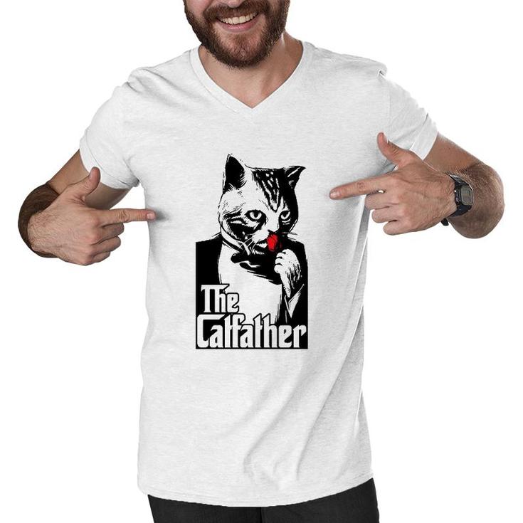 The Catfather Funny Parody Men V-Neck Tshirt