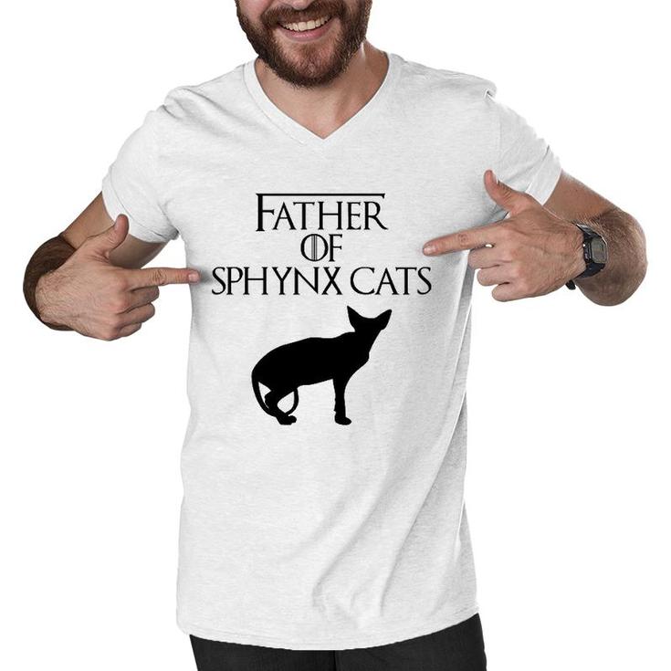 Unique Black Father Of Sphynx Cats Lover Gift E010510 Ver2 Men V-Neck Tshirt