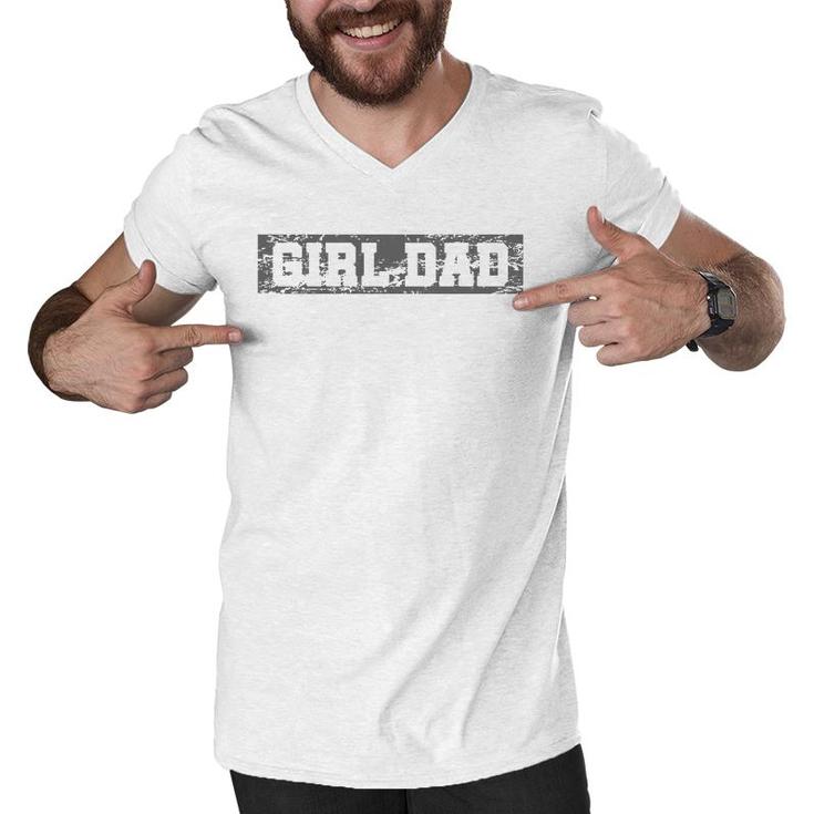 Vintage Girl Dad For Men Retro Proud Father Of Girls Men V-Neck Tshirt