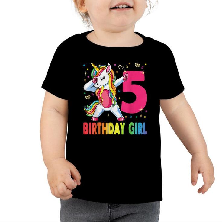 5 Years Old Unicorn Dabbing 5Th Birthday Girl Unicorn Party  Toddler Tshirt