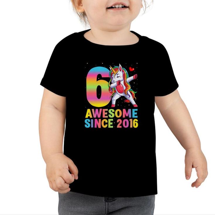 Cute Funny Cool Dab Unicorn 6Th Birthday Gifts Toddler Tshirt
