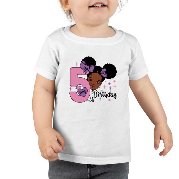 5Th Birthday It Is My 5Th Birthday Cute Girl Design Toddler Tshirt