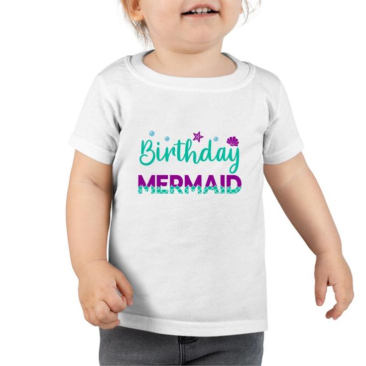 Mermaid Matching Family Birthday Blue Purple Toddler Tshirt