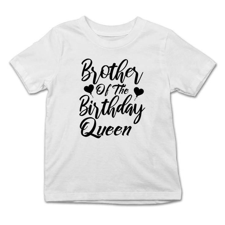 Brother Of The Birthday Queen Black Heart Design Infant Tshirt