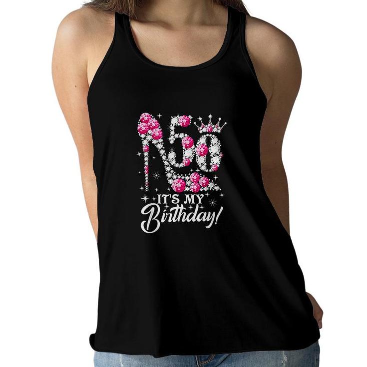 50 Years Old It Is My 50th Birthday Funny Pink Diamond Shoes Its My Birthday Women Flowy Tank