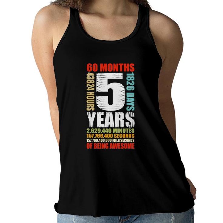 5Th Birthday 5 Years Old Boys Girls Kids Party Being Awesome Women Flowy Tank