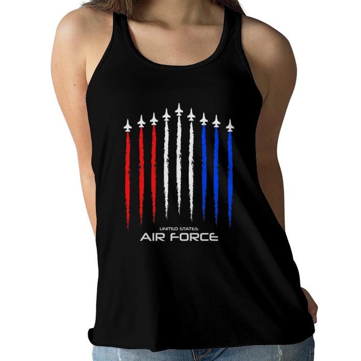 Air Force Us Veterans American Flag Gift For Men Women Kids Women Flowy Tank