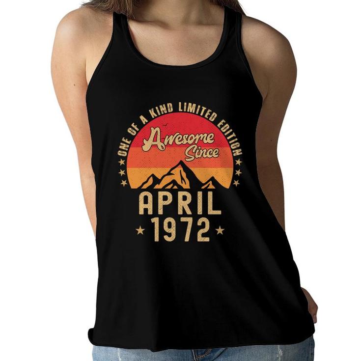 April 1972  Awesome Since Vintage Birthday Women Flowy Tank