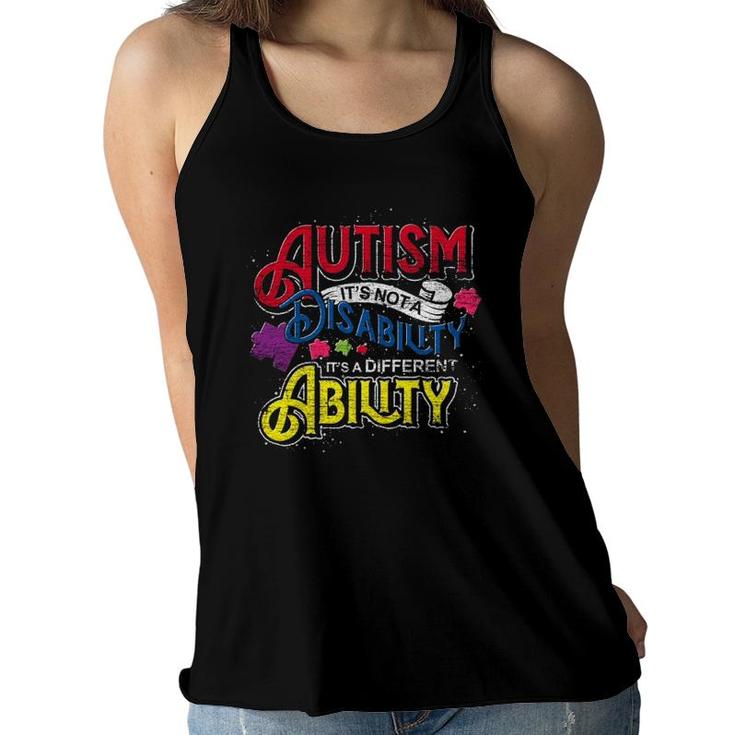 Autistic Kids It's A Different Ability Autism Awareness Month  Women Flowy Tank