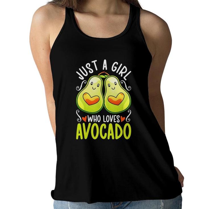 Avocado Lover Women Girls Just A Girl Who Loves Avocado Women Flowy Tank