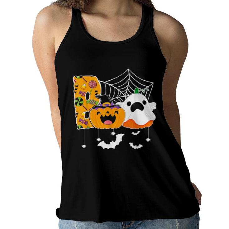 Boo Halloween Ghost Witch Pumpkins Costume Girls Boys Boo  Women Flowy Tank