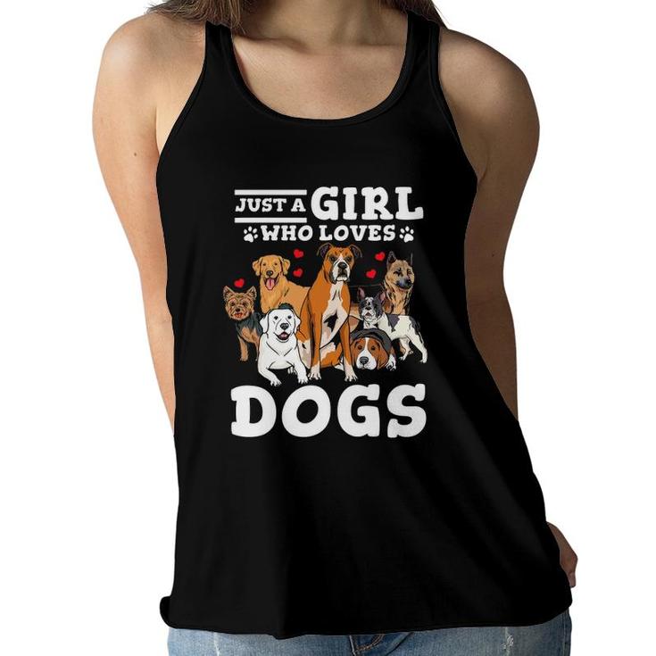 Boxer Dog Just A Girl Who Loves Dogs Women Flowy Tank