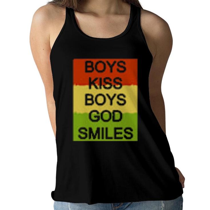 Boys Kiss Boys God Smile  Women Flowy Tank