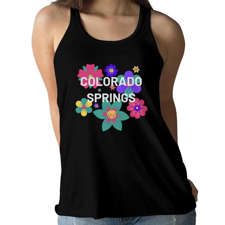 Colorado Springs Floral Souvenir Tee For Women And Kids Women Flowy Tank