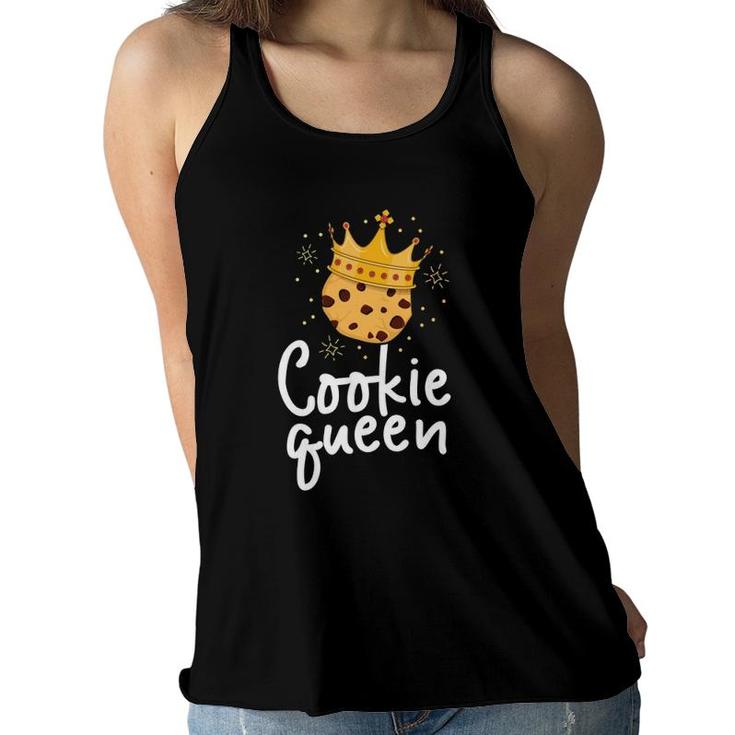 Cookie Queen Cute Chocolate Chip Foodie Gift Girls Women Women Flowy Tank