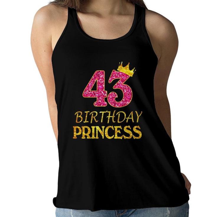 Crown 43Rd Birthday Princess Girl  43 Years Old Gifts Women Flowy Tank