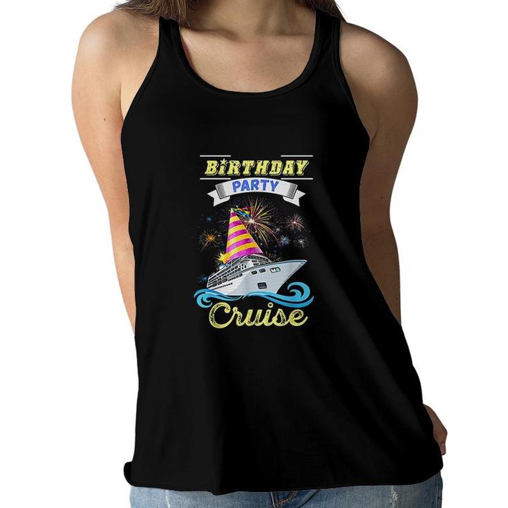 Cruising Lovers Happy Birthday Party Cruise  Women Flowy Tank