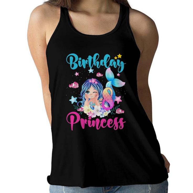 Cute 8 Years Old Princess 8Th Birthday Mermaid Girls Kids Women Flowy Tank