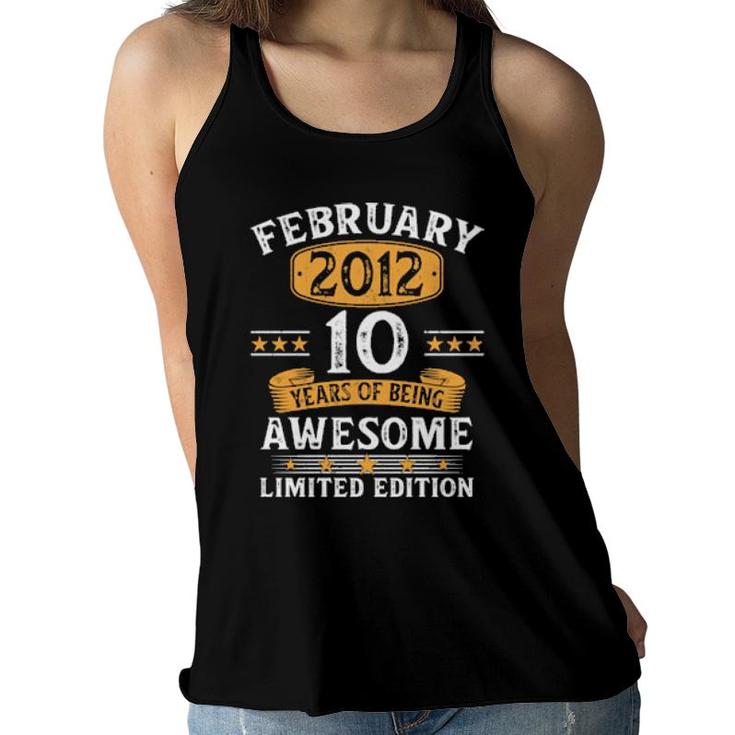 February 2012 10 Year Olds 10Th Birthday For Boy  Women Flowy Tank
