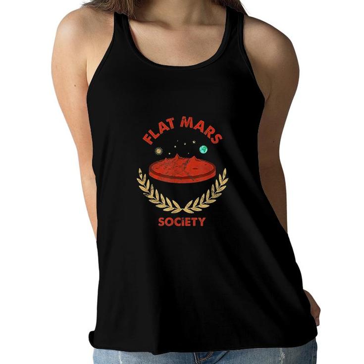 Flat Mars Society Conspiracy Theory Hidden Science Earth  Women Flowy Tank