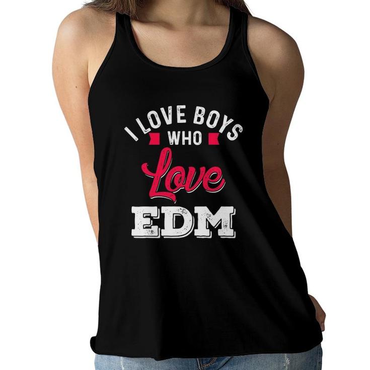 Funny Edm For Girls Who Rave Party & Hit Fesitivals Women Flowy Tank
