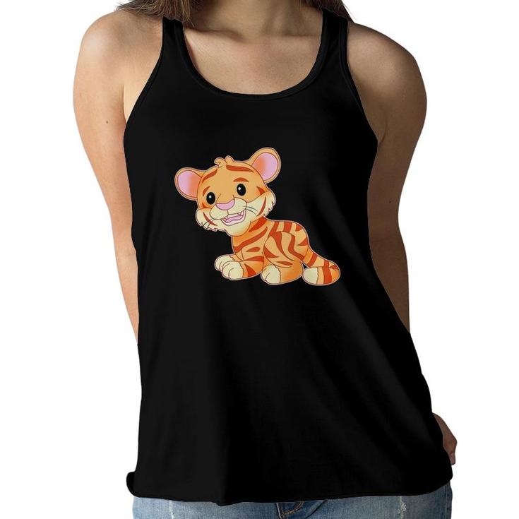 Funny Tigercat Cute Baby Tiger For Women, Men & Kids, Gift Women Flowy Tank