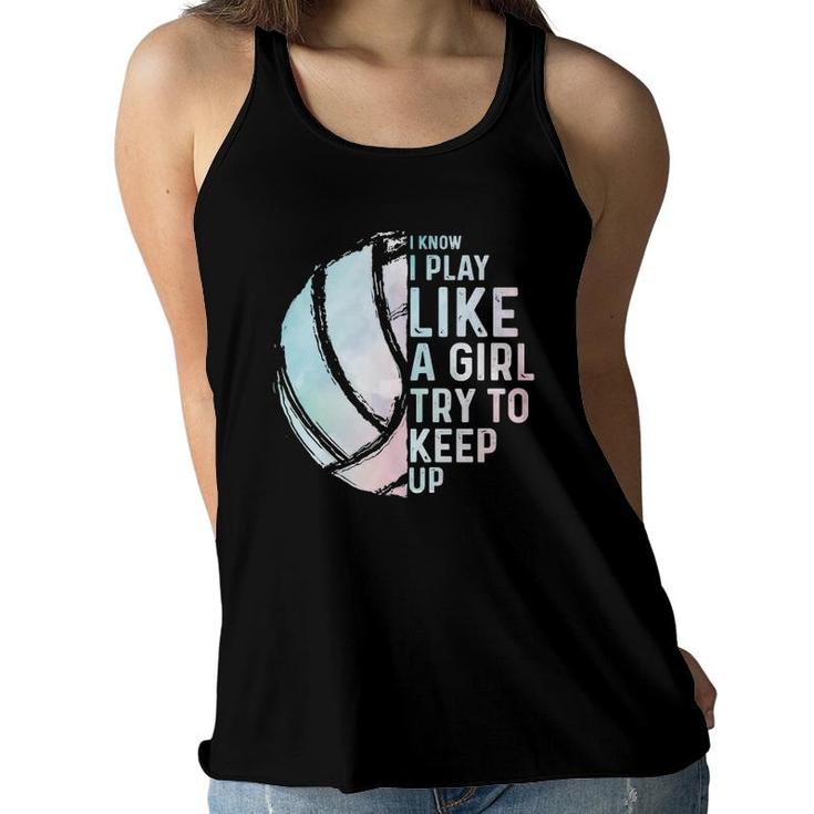 Funny Volleyball Design Girls Women Youth Teen Sports Lovers  Women Flowy Tank