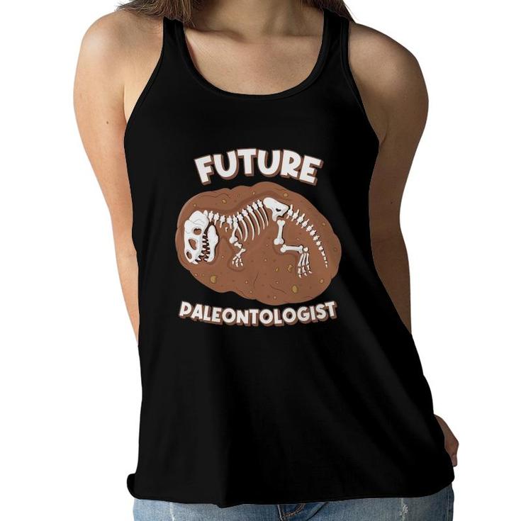 Future Paleontologist Gifts For Kids Dino Lovers Fossils Women Flowy Tank