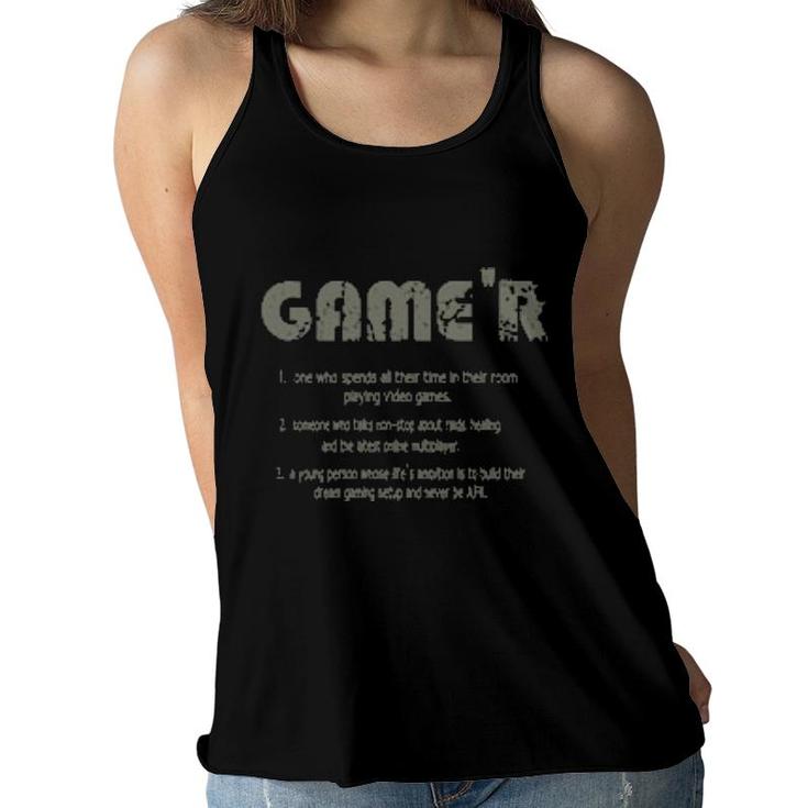 Game'r Gamer Definition Video Games Gamingn Boys  Women Flowy Tank