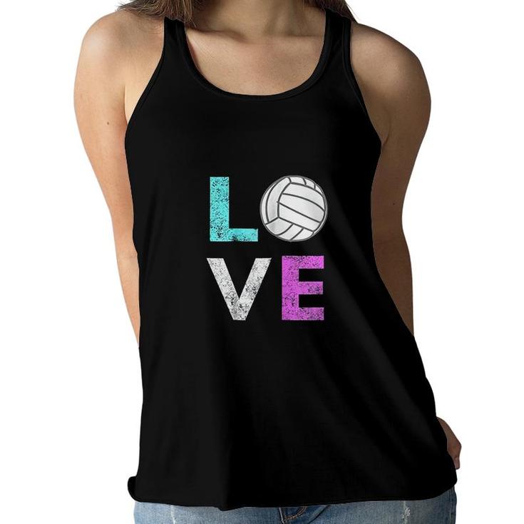 Girls Love Volleyball Women Flowy Tank