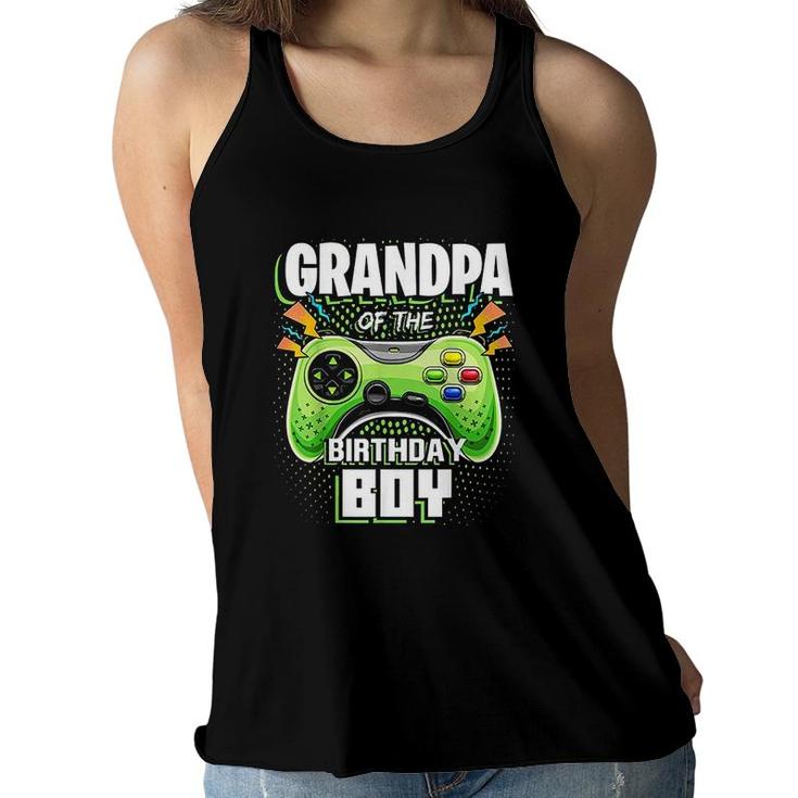 Grandpa Of The Birthday Boy Matching Video Gamer Party Women Flowy Tank