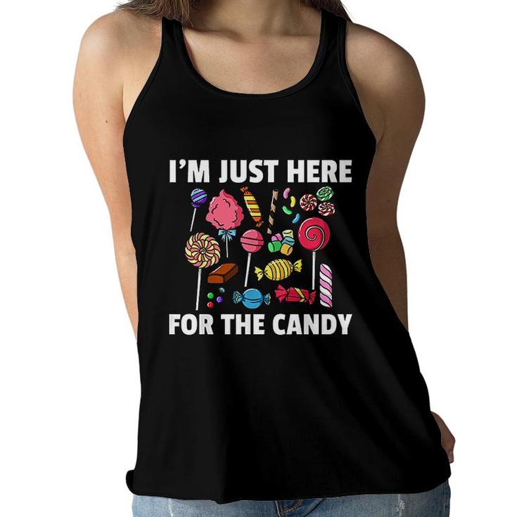 I Am Just Here For The Candy Lollipop Sweets Gift Halloween Women Flowy Tank