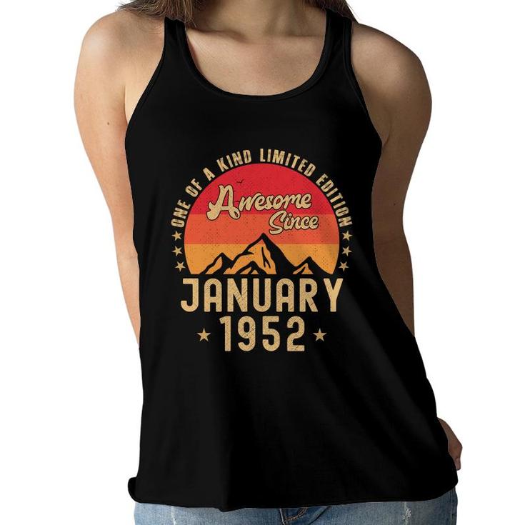 January 1952 Awesome Since Vintage Birthday  Women Flowy Tank