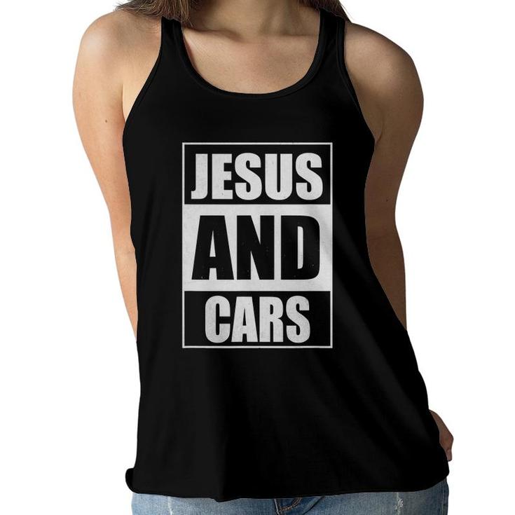 Jesus And Cars For Christian Men Women Boy Girl Gift Women Flowy Tank