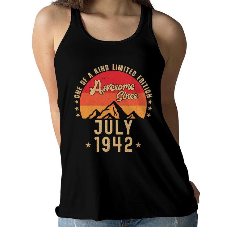 July 1942 Awesome Since Vintage Birthday  Women Flowy Tank