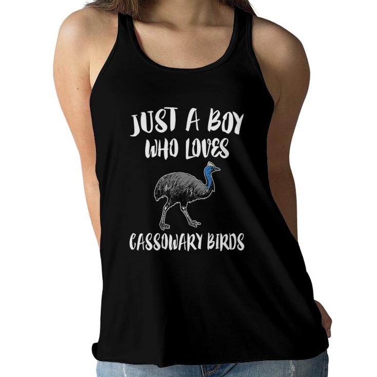Just A Boy Who Loves Cassowary Birds Gift Women Flowy Tank