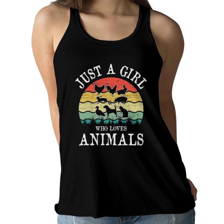 Just A Girl Who Loves Animals Women Flowy Tank